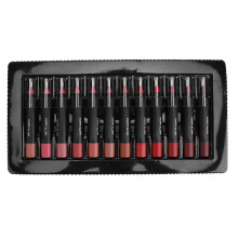 12er Matte Lippenstift-Set wasserfest mit Lipgloss