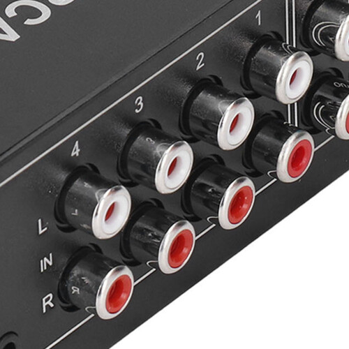Bidirectional 4-Way Stereo Audio Switcher RCA 2 Out Selector 2