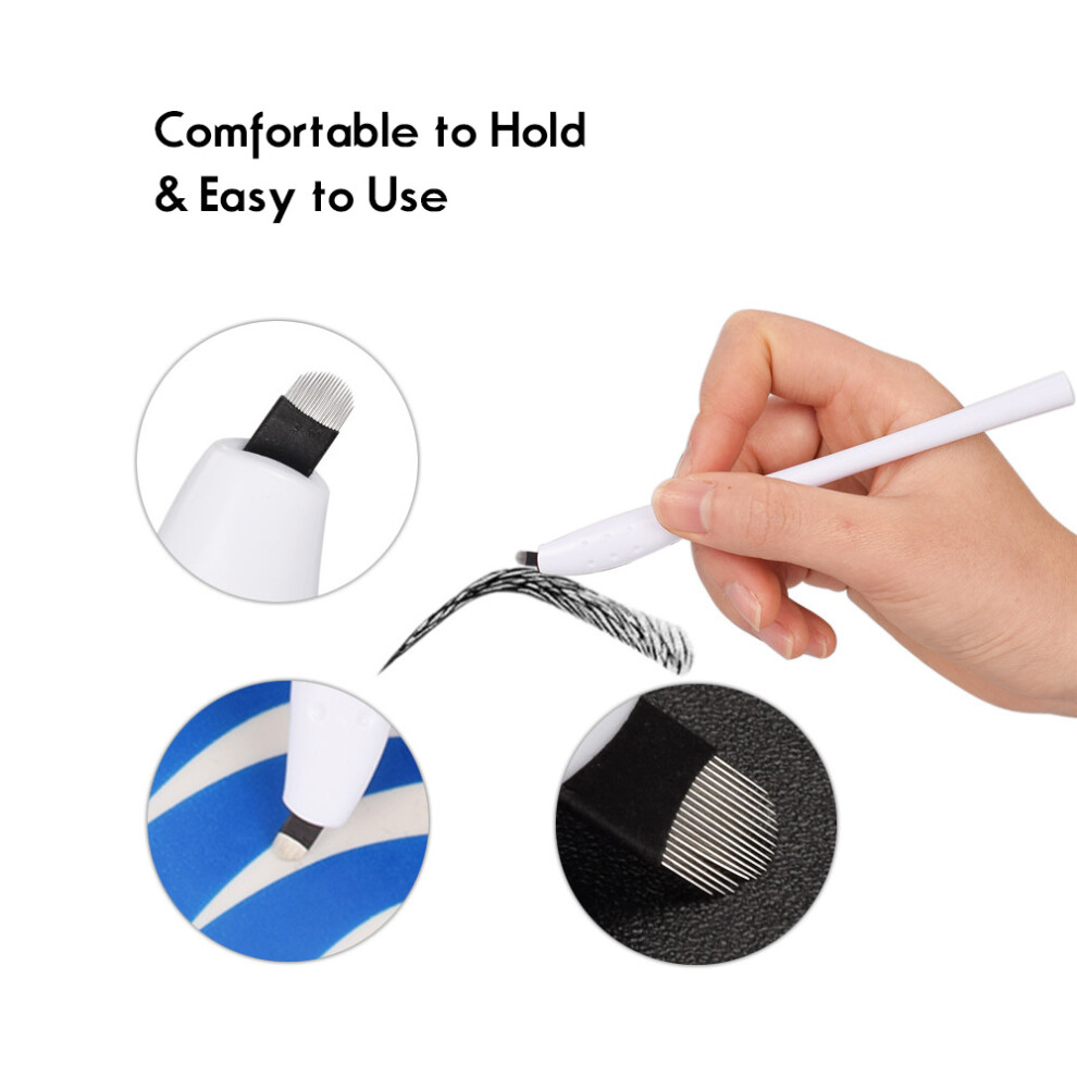 10pcs Disposable Eyebrow Tattoo Pens with 18U Microblading Needles
