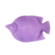 Fischförmiges Gesichtswaschschwamm aus Naturmaterial, lila