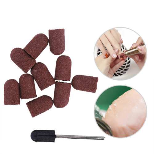 10pcs Nail Grinding Sanding Cap Polisher Tool (7*13) 2