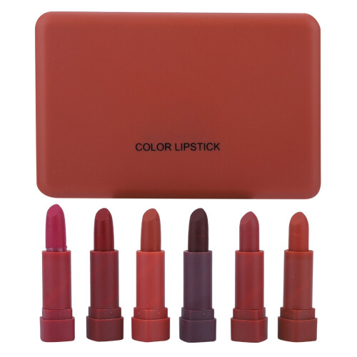 6-Farbiger Matte-Lippenstift, langanhaltend mit Rosenduft 1