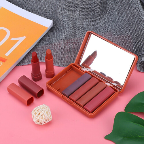 6-Farbiger Matte-Lippenstift, langanhaltend mit Rosenduft 2
