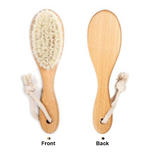 Wooden Baby Hair Brush Newborn Infant Soft Wool Scalp Massage