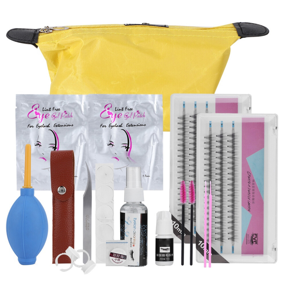 Eyelash Grafting Tool Set Glue Tweezer Kit (10mm+10mm)