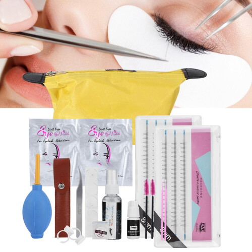 Eyelashes Grafting Tool Set Glue Tweezer False Eyelash Kit (8mm+8mm) 2