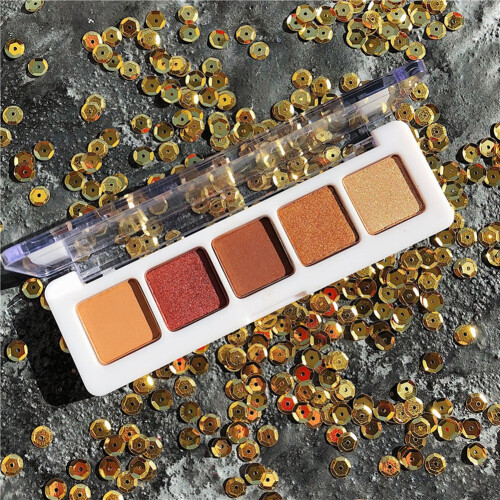5-farbige wasserfeste Glitzer-Matte-Lidschatten-Palette 2