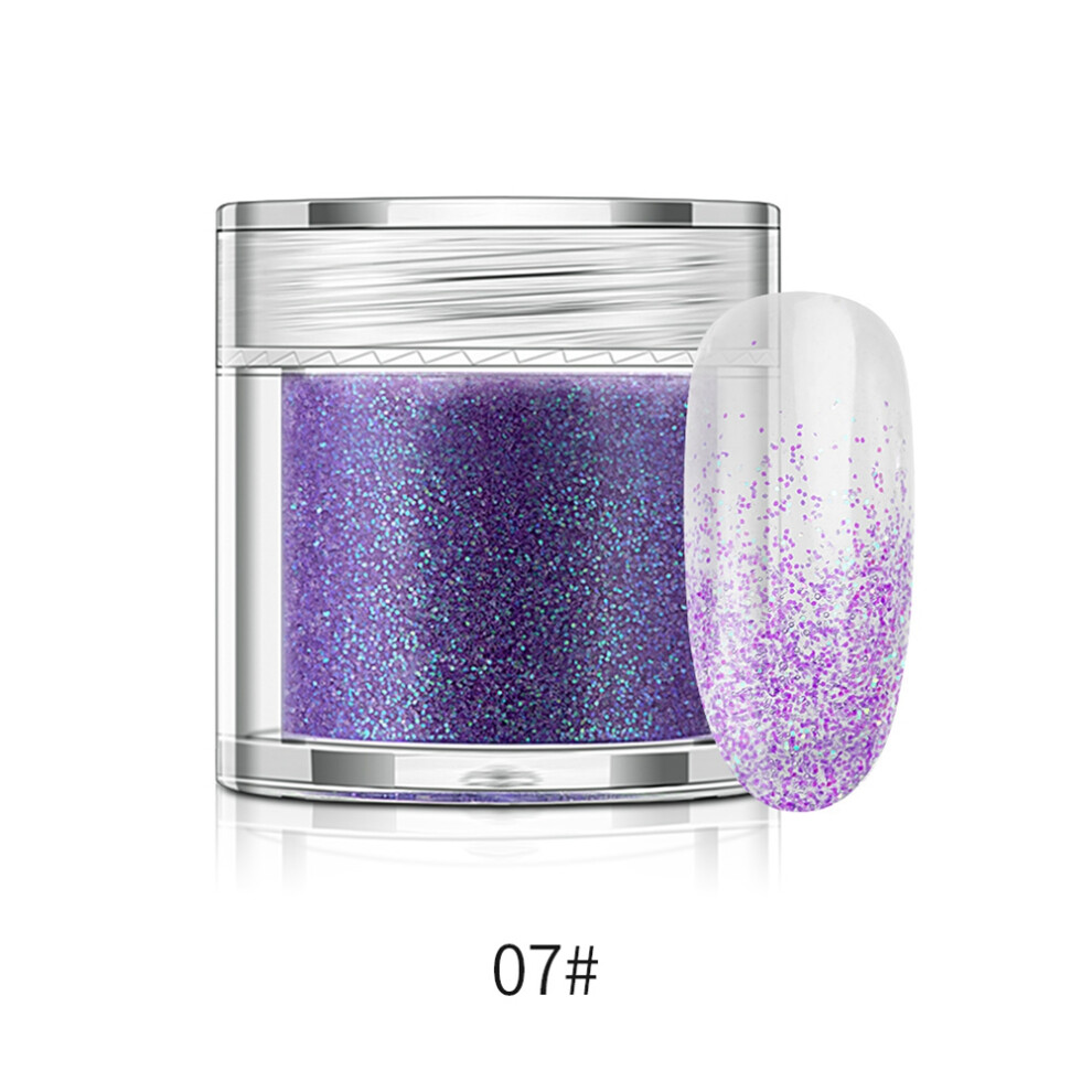 Purple Nail Art Glitter Powder Bottled Manicure Pigment 10G(Purple)