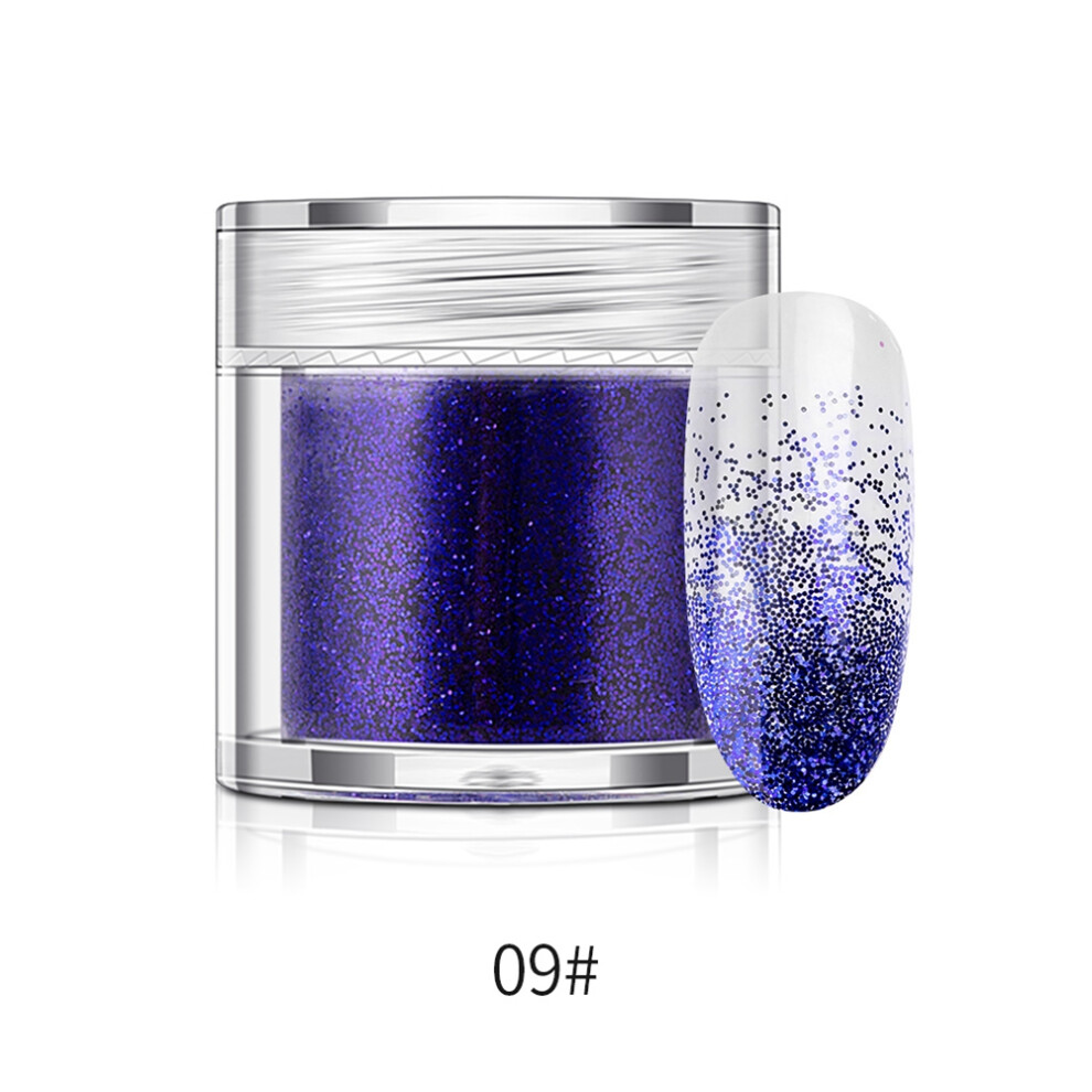 Blue Nail Art Glitter Powder Bottled Manicure Pigment 10G(Purplish )