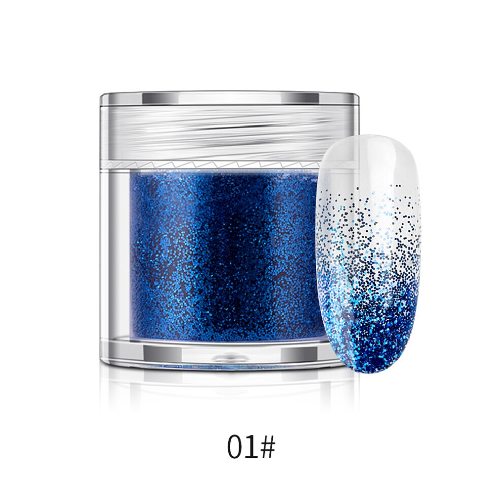 Blue Nail Art Glitter Powder Bottled Manicure Pigment 10G(Blue)