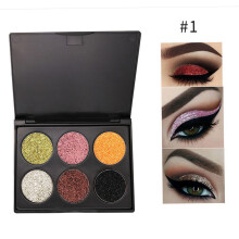 6-farbig glänzende Lidschatten-Palette perlmutt 01#