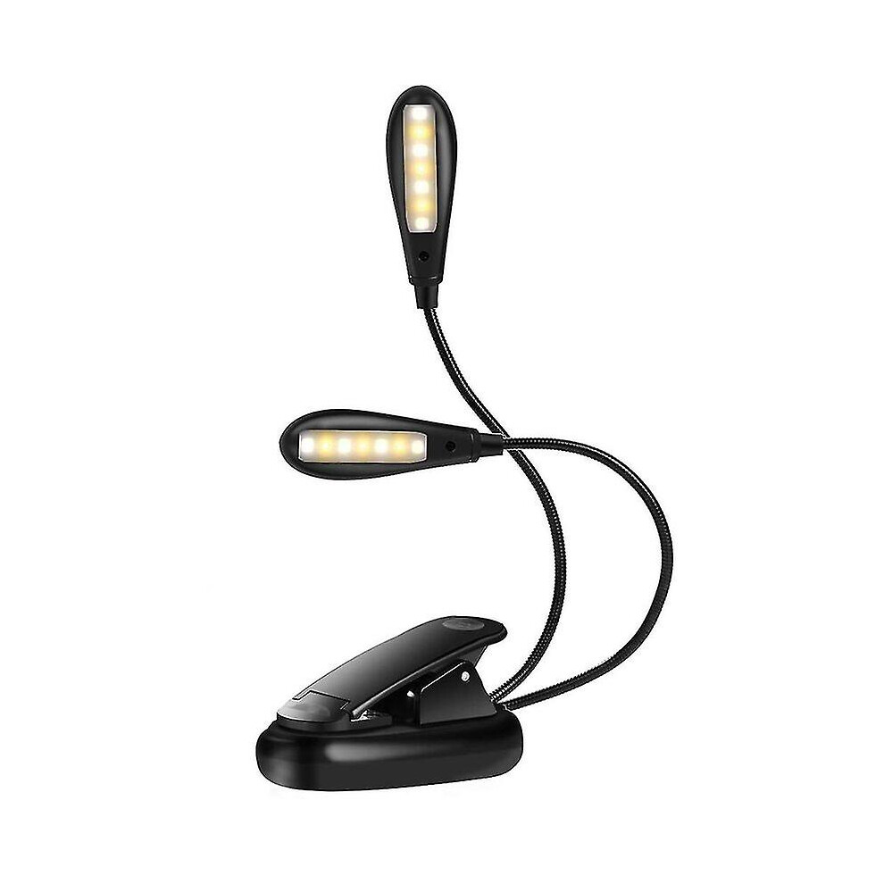 Kikidex (As Show, One Size) 14 Led Rechargeable Reading Light, Clip-On Reading Light, Music Stand Lamp, 3 Brightness