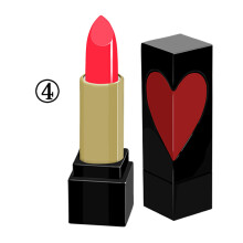 5-farbiger Herz-Lippenstift mit Glanz