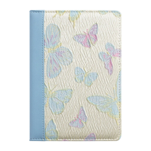 Classical A 5 Size Fabric Journal Notebook-blue butterfly