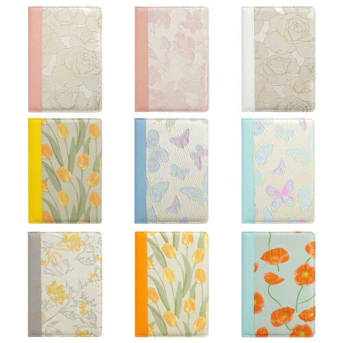 Artistic Linen Cover Notebook A 5 Size Friendly-white rose 1