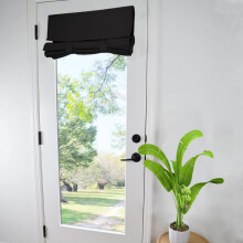 (Black, 24*38inch,1pc) Solid Color Punch-free Door Curtain, Blackout Privacy Heat Insulation Door Curtain, Door Decor for Home Living Room Bedroom