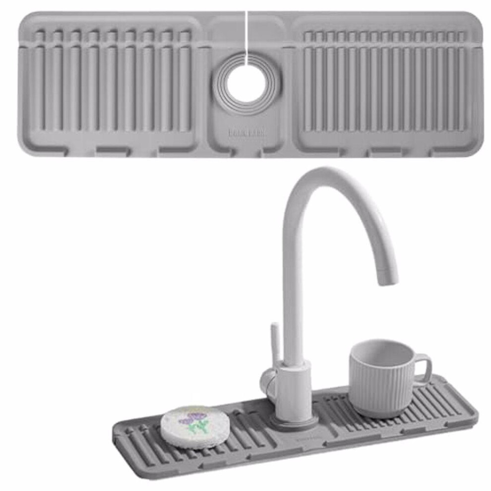(Grey) Home Silicone Faucet Mat Sink Area Spotless Prevent Water Wastage Made-image-OPC-PMM85JF-NEW