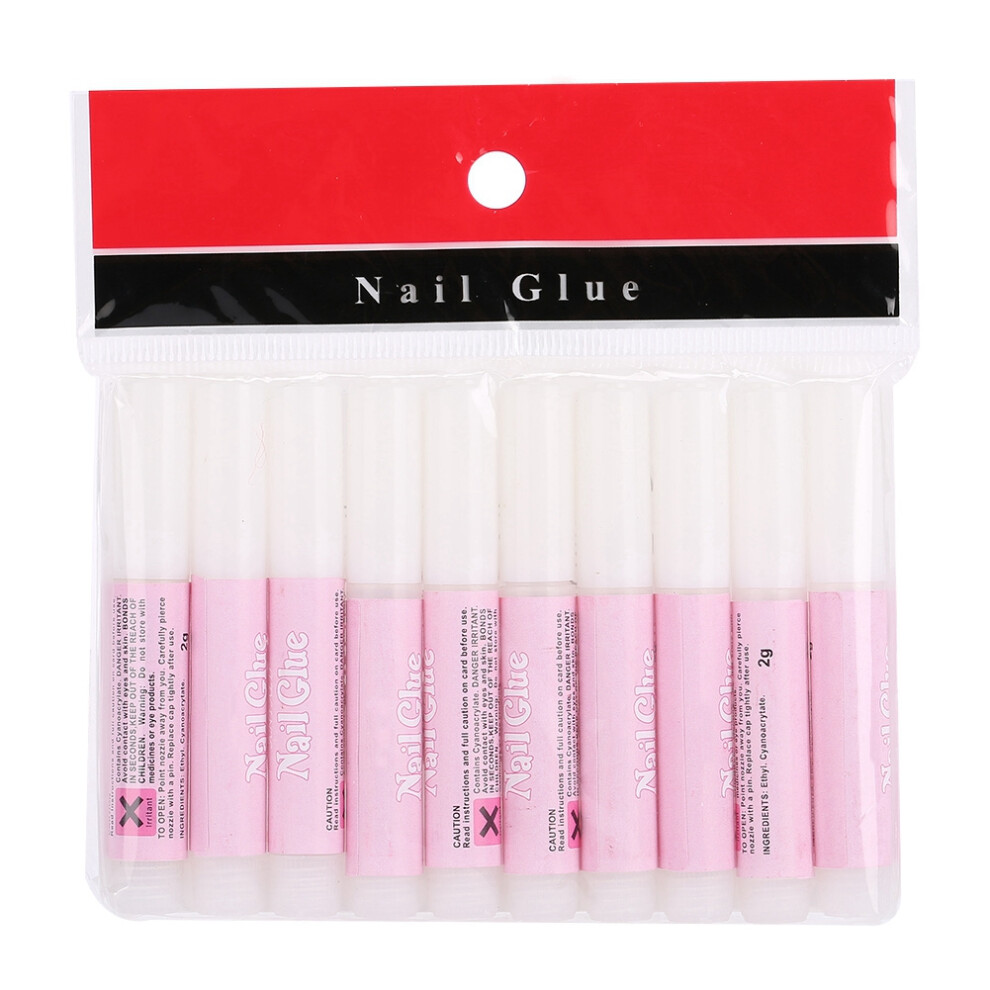 10pcs Nail Extension Adhesive Glue Fake Nail Tips Gel Manicure Tool