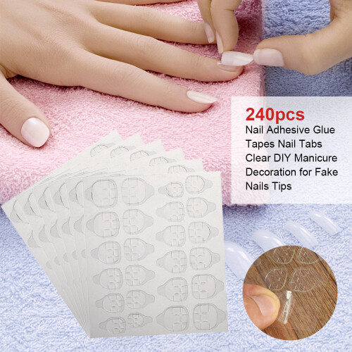 240pcs Clear Nail Adhesive Glue Tapes DIY