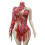 Professional Dance Costume One Arm Design Breathable-Red XL 1