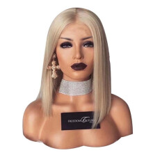 Bob-Schnitt Perücke Damen Kurz Gerade Blond Vollhaar