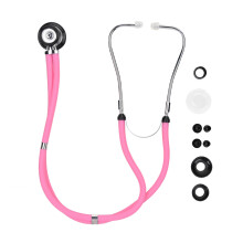 Lightweight Aluminum Alloy Dual Head Acoustic Stethoscope Device Pink