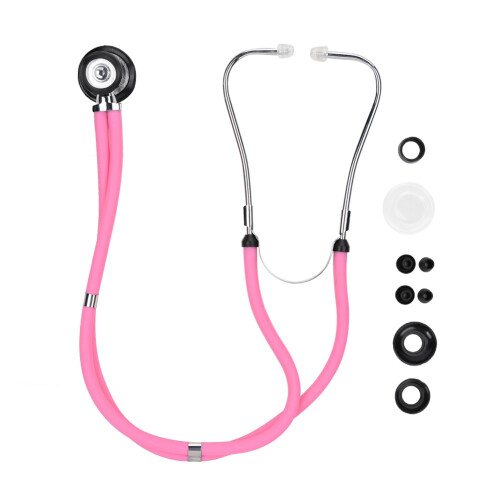Lightweight Aluminum Dual Head Stethoscope Pink