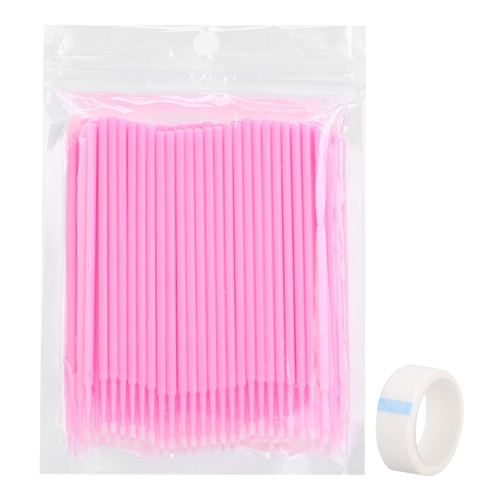 Pink Disposable Eyelash Grafting Tool Set Cotton Swab Tape Kit