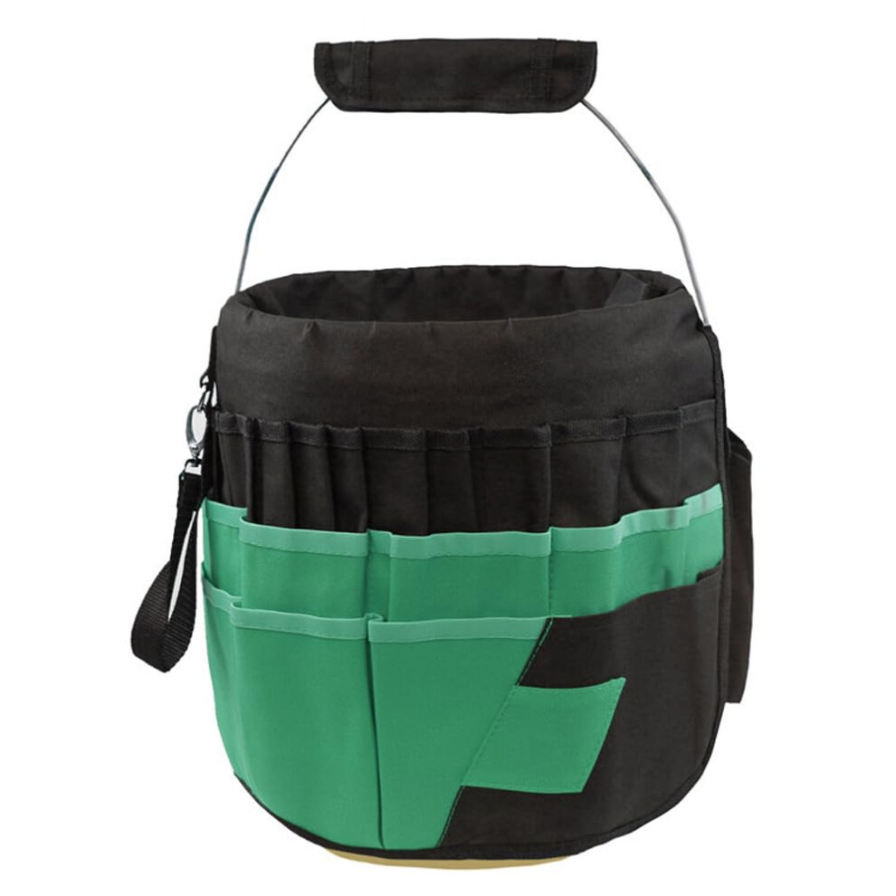 Bucket Tool Organizer 42-Pocket Oxford Cloth Garden Tool Bag Hardware Repair Kit Green 9084446709230