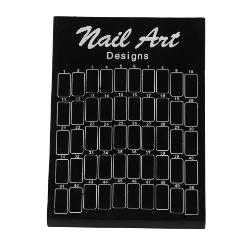 50Stück Nagelkunst-Falschspitzen-Display, Schwarz