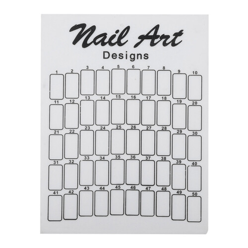 50Pcs White Nail Art False Tips Display Board Gel Color Card