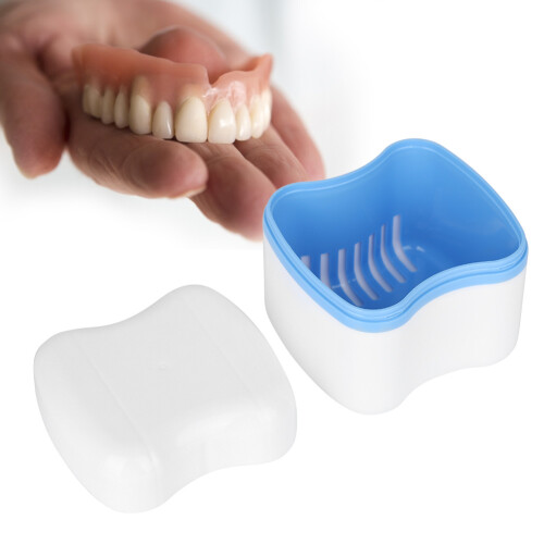 Zahnprothesenbox mit Filtersieb (Himmelblau) 2