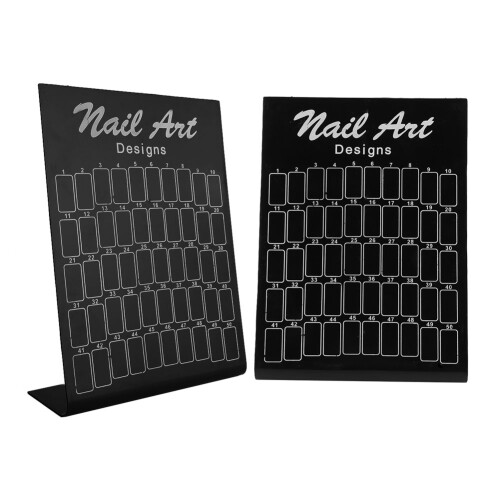 50Stück Nagelkunst-Falschspitzen-Display, Schwarz 2