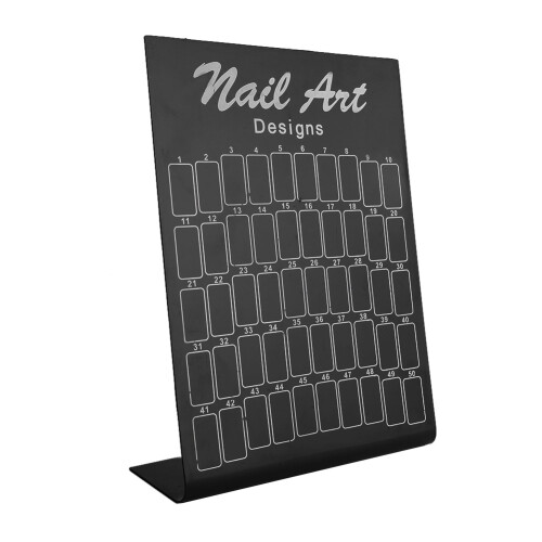 50Stück Nagelkunst-Falschspitzen-Display, Schwarz 1