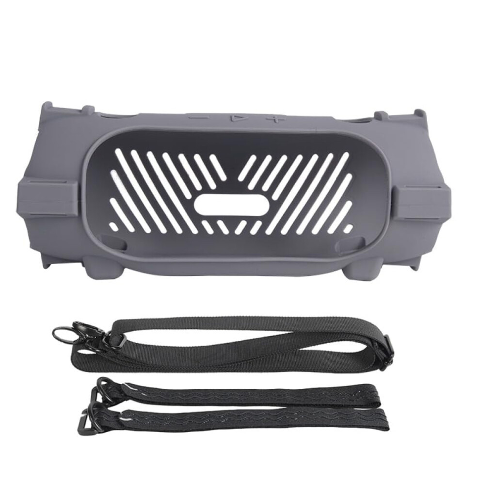 Case For Jbl Charge 6 Silicone Protective Case, Drop Protection, Portable Travel Cover With Shoulder Strap, Gray 9084446709407