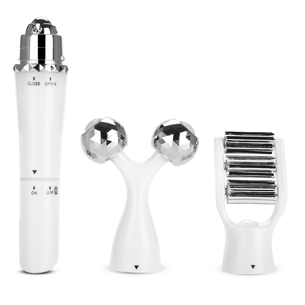 3in1 3D Roller Massager Face Lifting Body Slimming Skin (White)