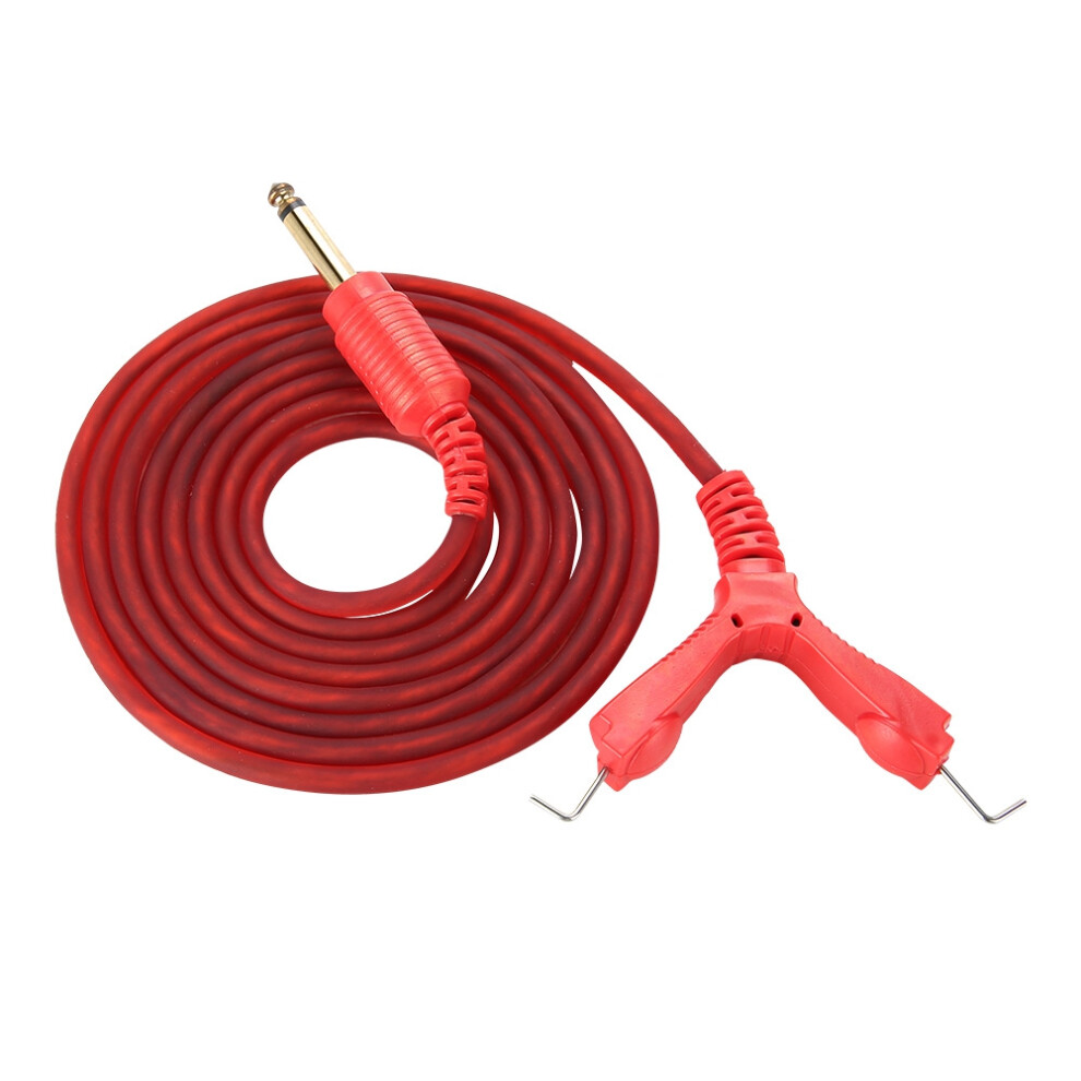 Red 2M Silicone Clip Cord Tattoo Hook Line For Machine (Red)