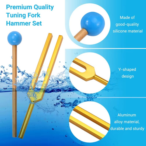 Gold Tone Tuning Fork Set with Hammer-Gold 432 Tuning Fork 2