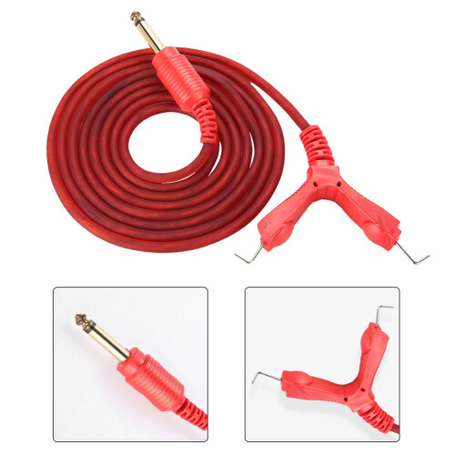 2m Silicone Clip Cord Tattoo Hook Line (Red) 2