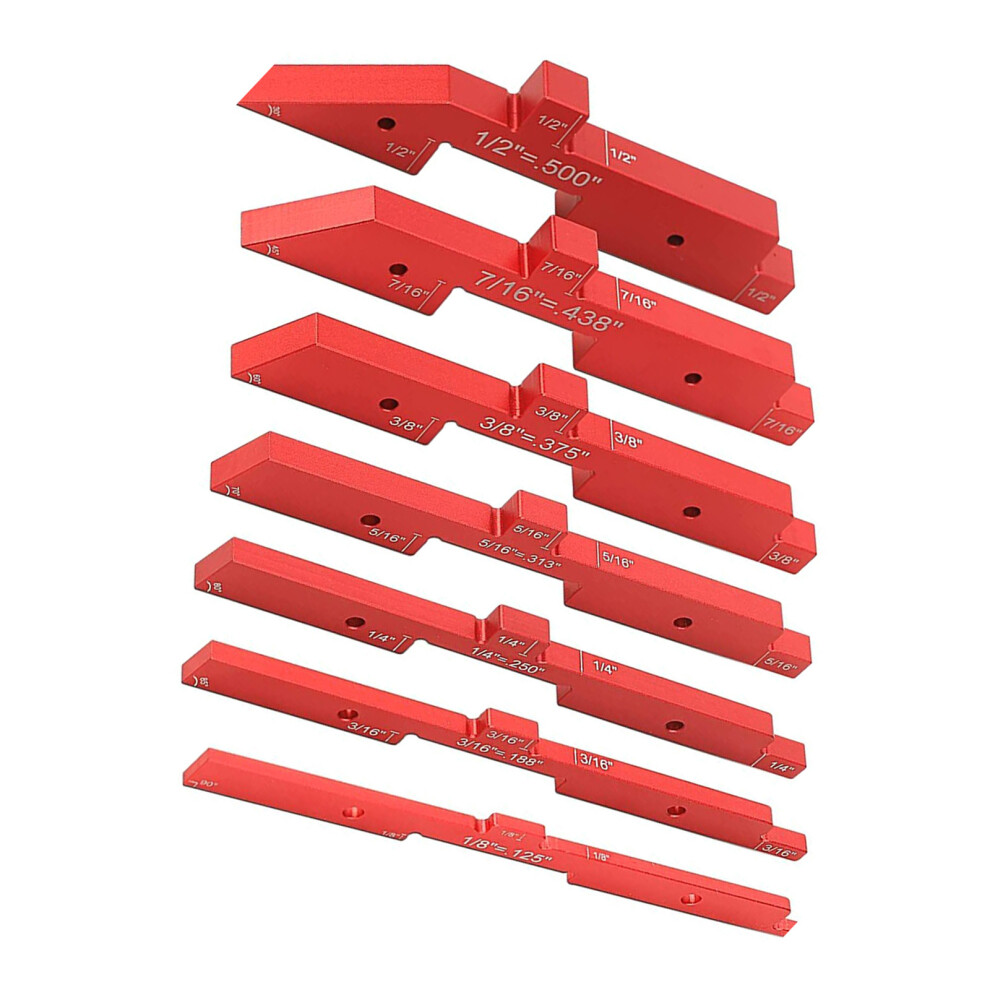 7Pcs Precisions Aluminum Setup Blocks Height Gauge Set,-Red 7754000241446