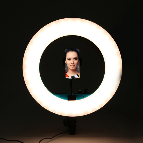 Dimmbares LED-Selfie-Ringlicht 3200K-5600K Grün 2