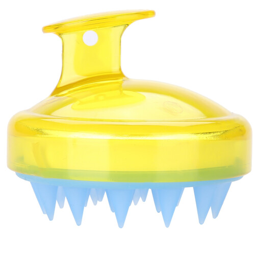 Spazzola Massaggio Scalpo in Silicone Gialla