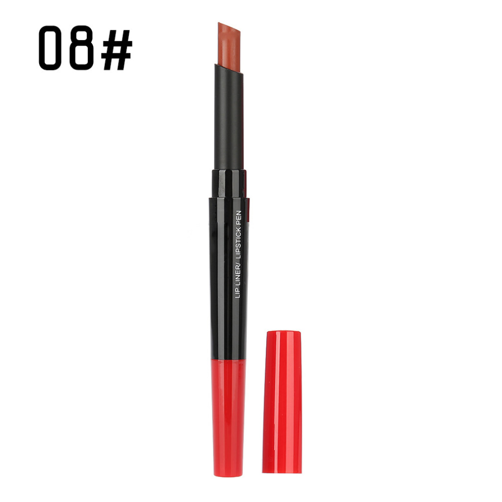 2-in-1 Matte Lipstick Lip Gloss Lip Liner 8#