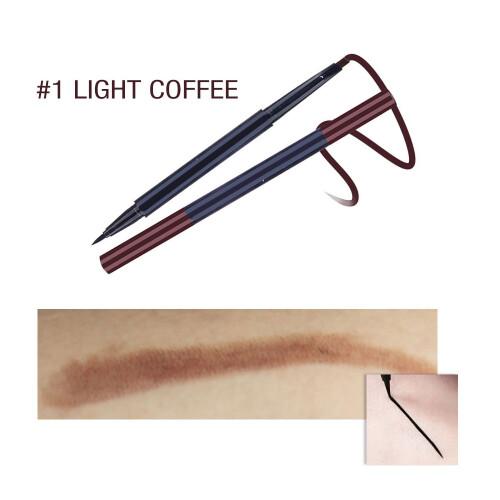 Double Head Waterproof Eyebrow Pen Eyeliner Pencil 1# 2