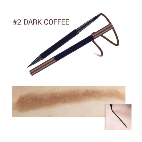 Double Head Waterproof Eyebrow Pen Eyeliner Pencil 2# 2