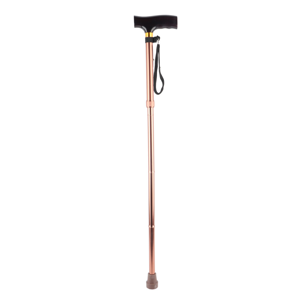 Bronze Wooden Handle Foldable Elderly Walking Stick Blind Cane Crutch
