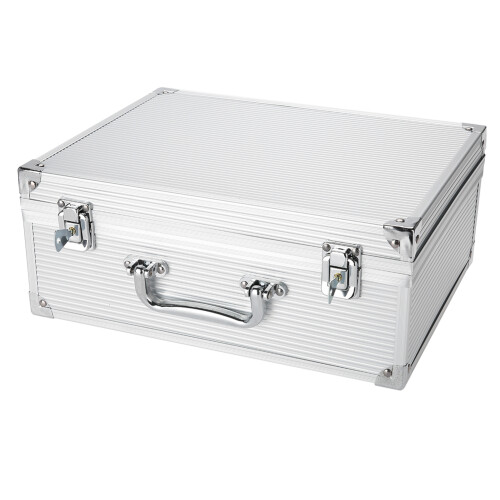 Silberner Aluminium Tattoo-Koffer mit Schaumstoff