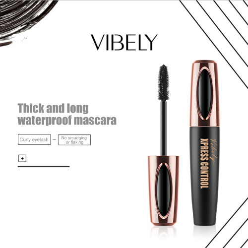 Vibely 4D Seidenfaser-Wimperntusche wasserdicht schwarz 1
