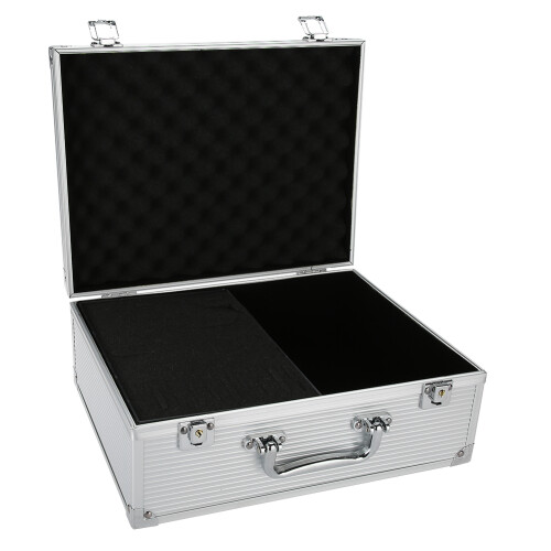 Silberner Aluminium Tattoo-Koffer mit Schaumstoff 2
