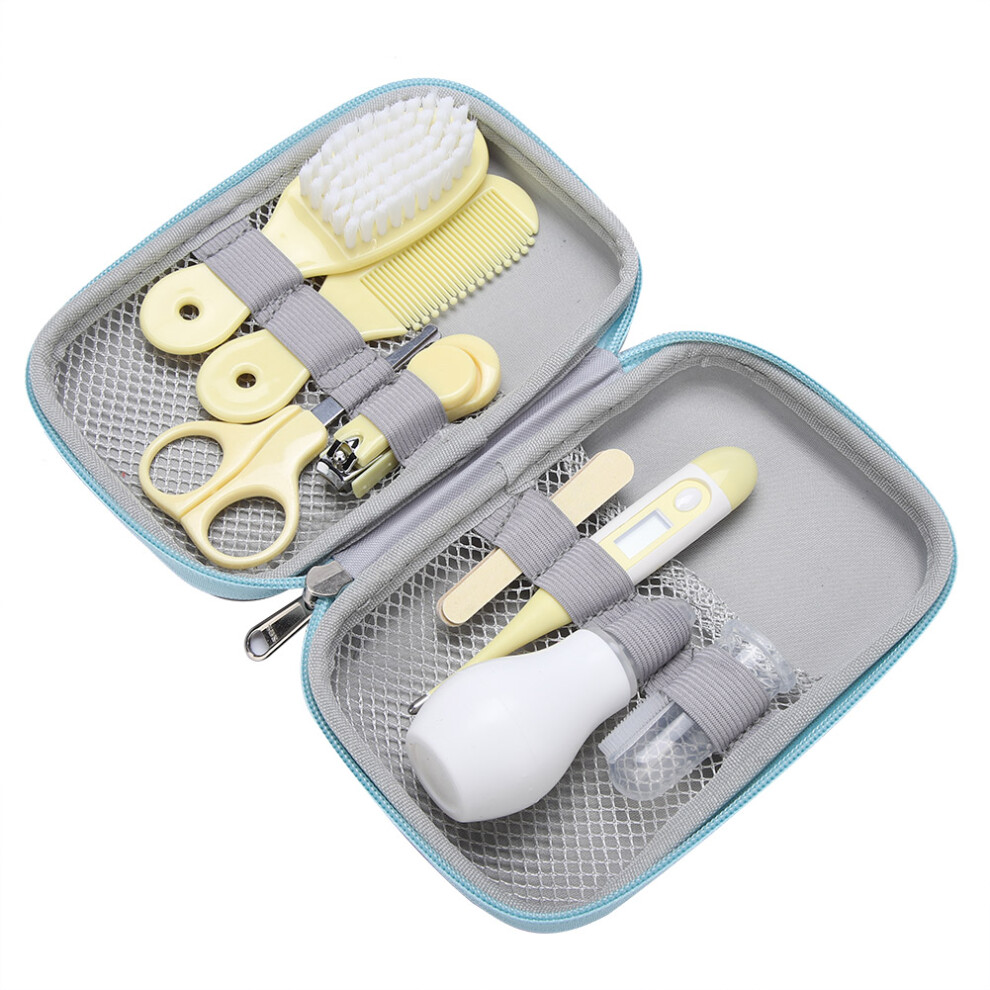 8pcs Baby Nail Clipper Scissors Hair Brush Comb Kit Yellow